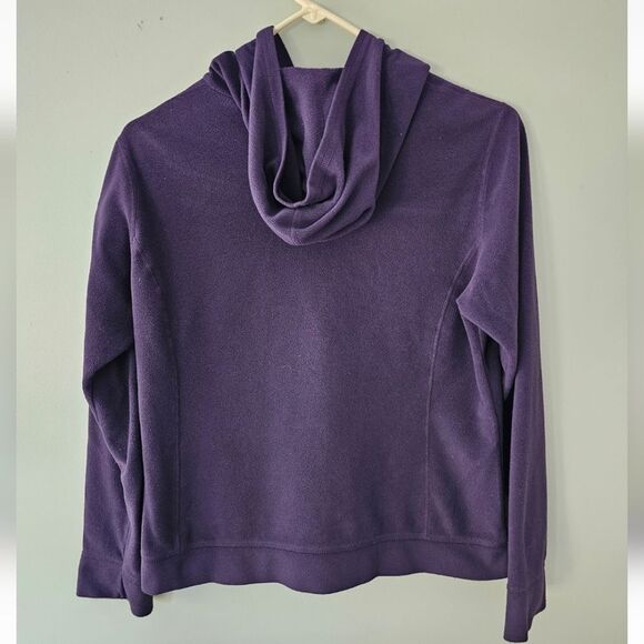 LL BEAN Full Zip Fleece Hoodie, Purple, Size Medium. Excellent Condition. - Picture 4 of 6